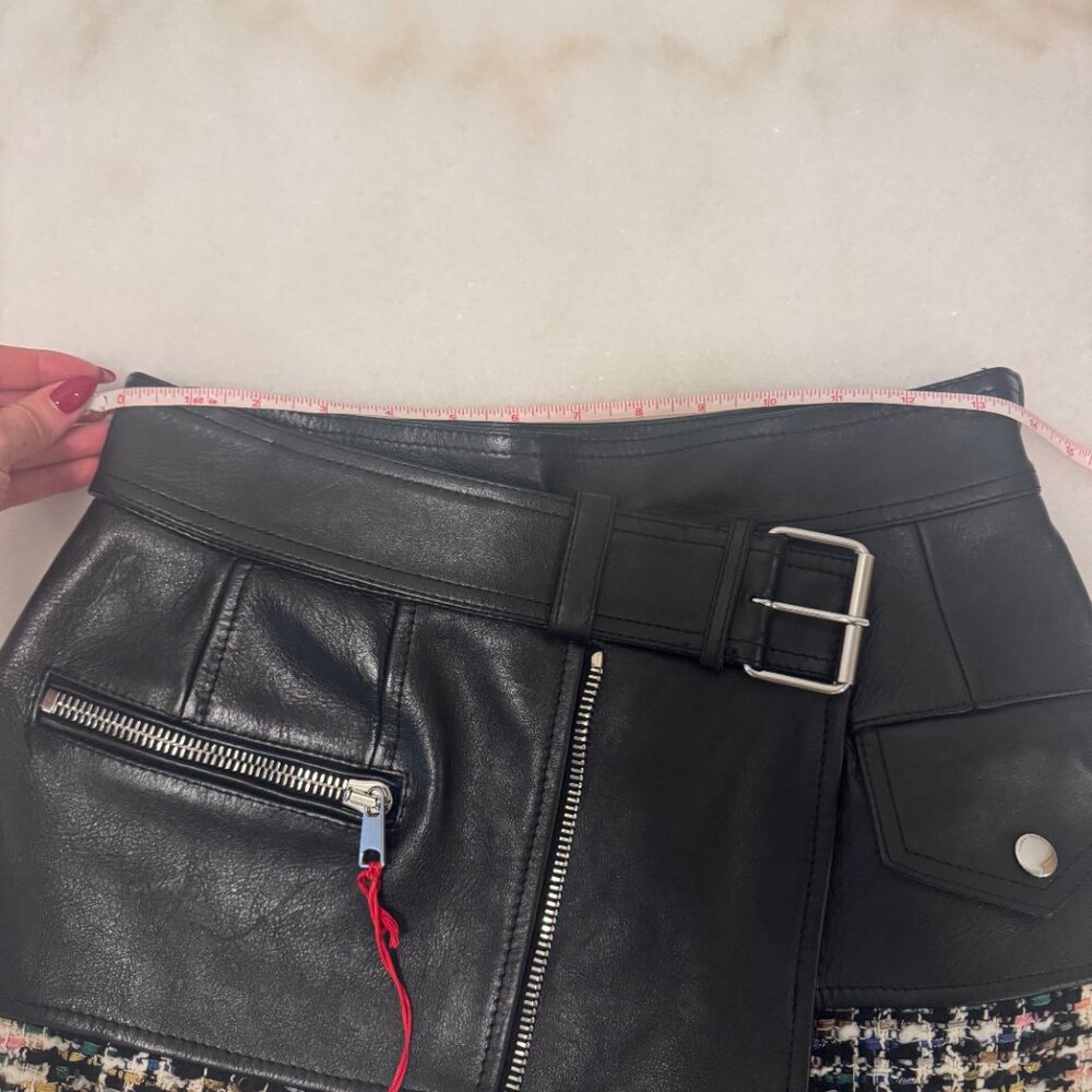 NWT Alexander McQueen Tweed and Leather Midi Skirt - Picture 8 of 15